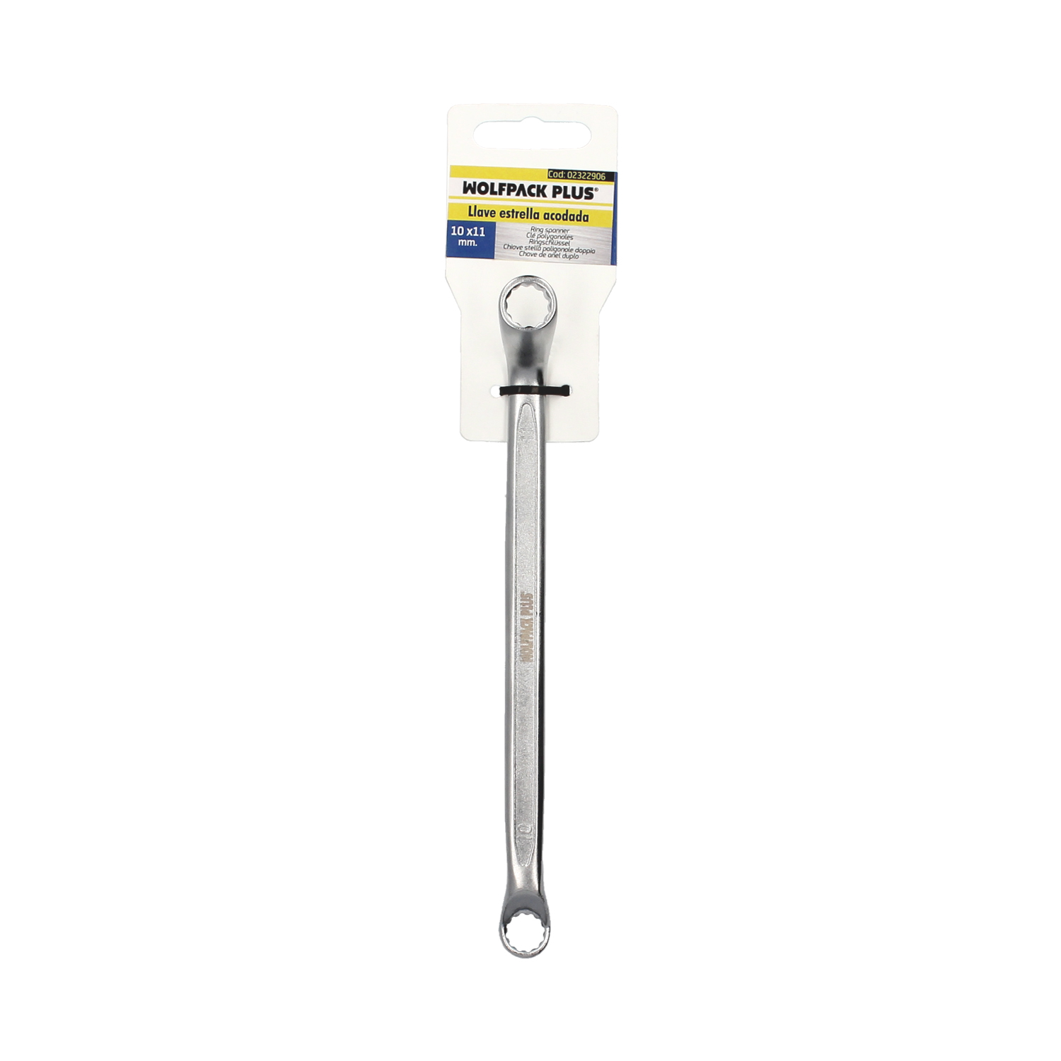 Llave Estrella Acodada Plus Acero Cromo Vanadio 10×11 DIN 838. Llave Doble Boca Acodada, Llave Fija Estrella Acodada