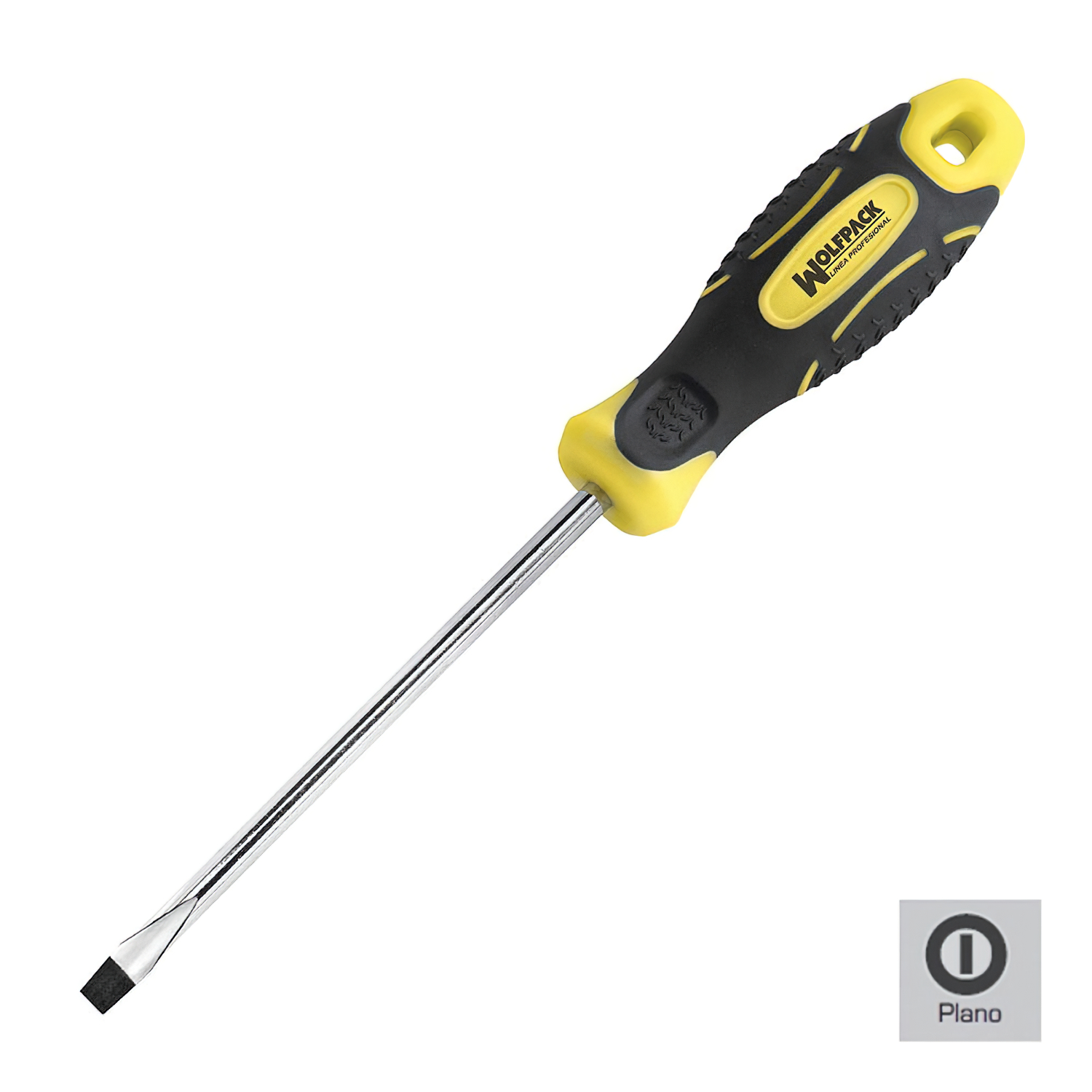 Destornillador Mango Bimaterial Boca Estampada 6×150 mm. Destornillador Plano, Cromo Vanadio,