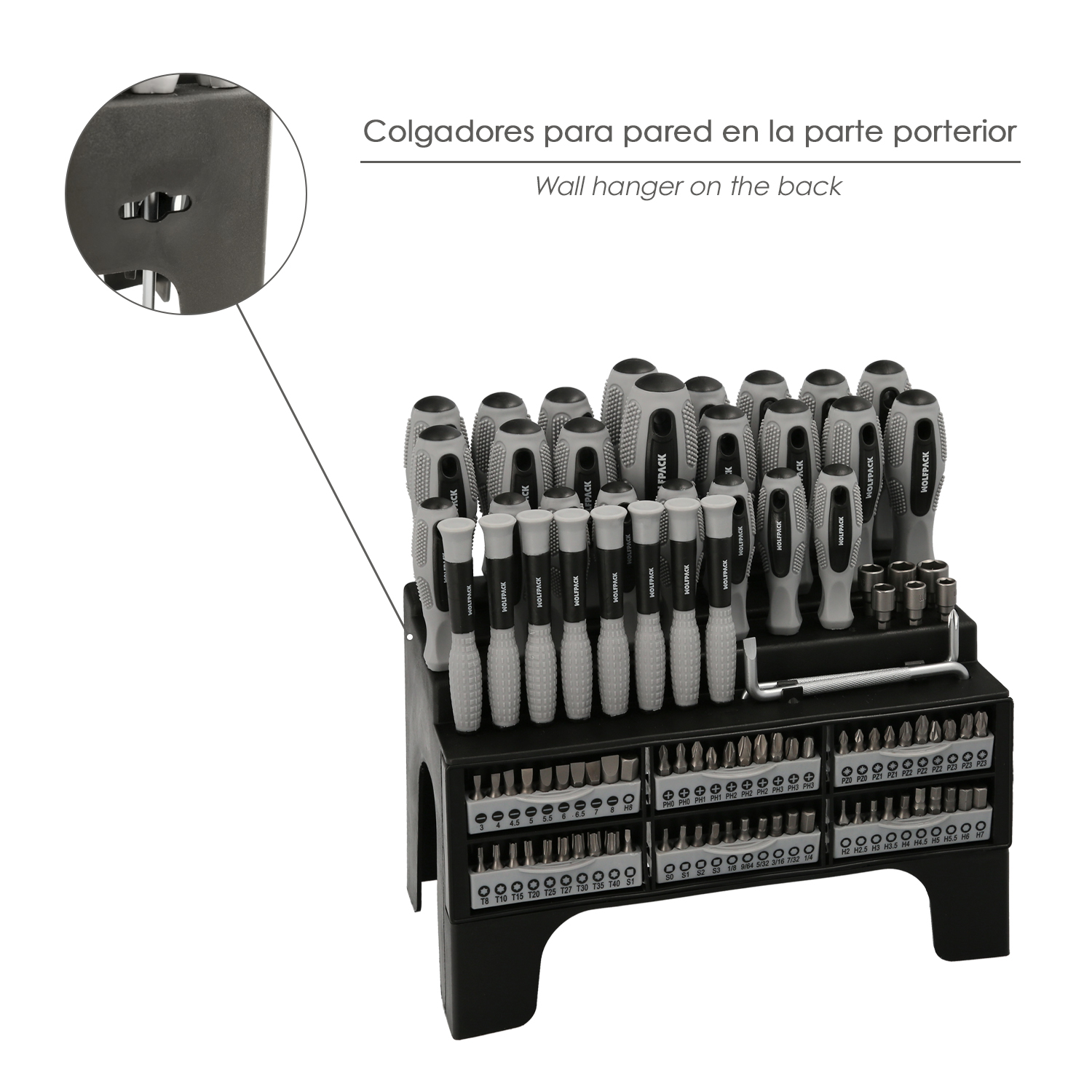 Juego de Destornilladores / Destorpuntas 100 Piezas Con Soporte Expositor