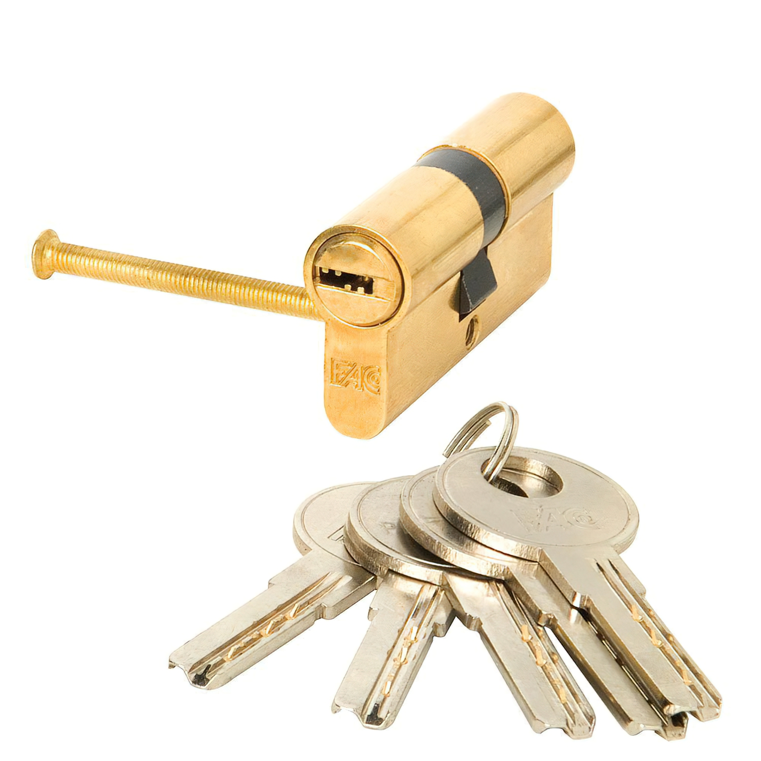 Cilindro Fac Seguridad 60-p 30×30 Latonado 15,0 mm.