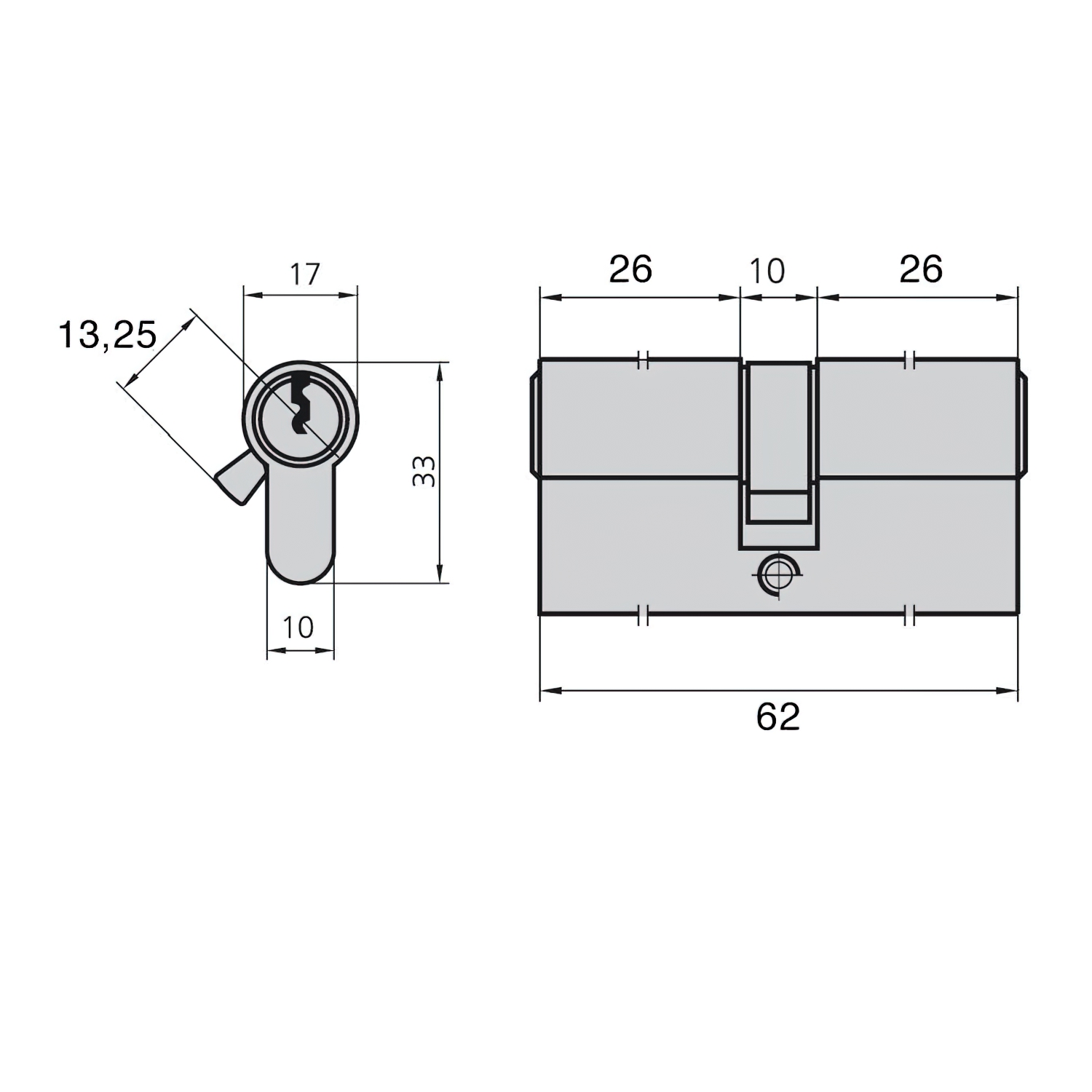 Cilindro Cvl 5990/26×26/ln Leva Corta