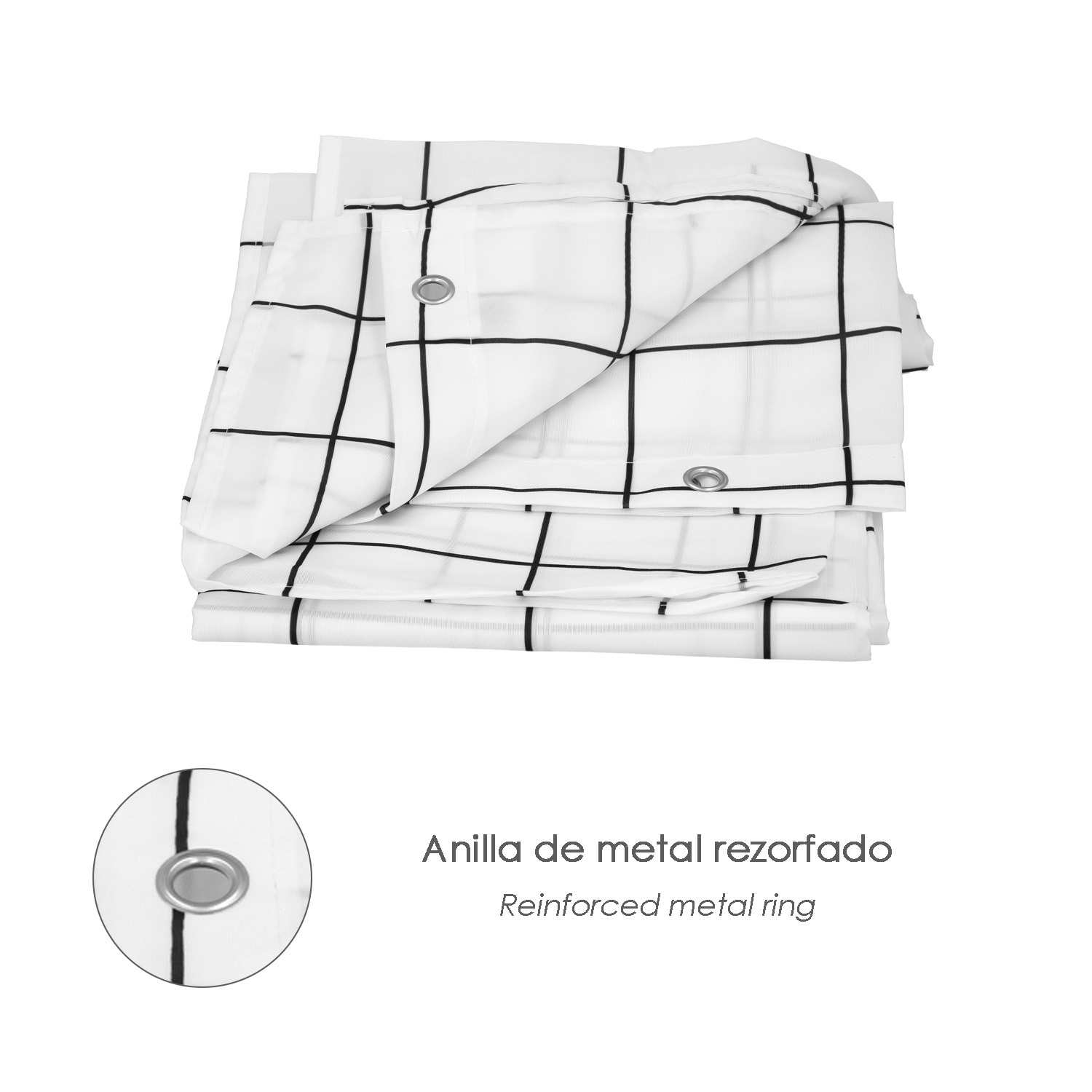Cortina Ducha Cuadros 180×200 cm. Impermeable