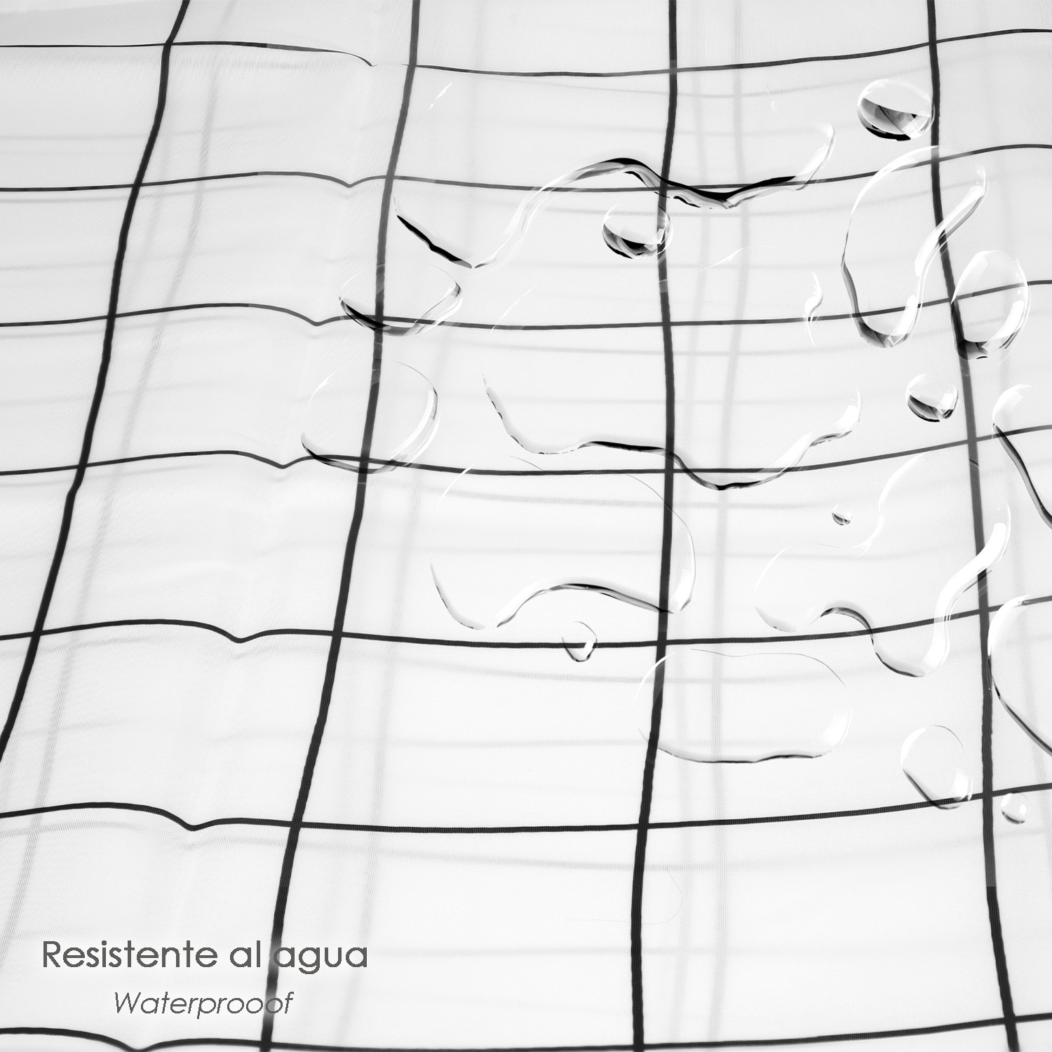Cortina Ducha Cuadros 180×200 cm. Impermeable
