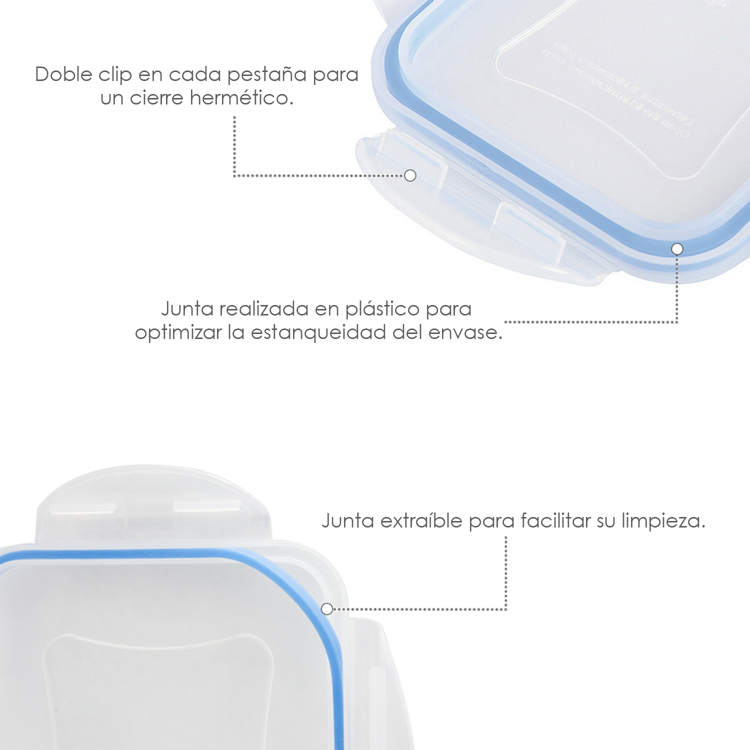 Recipiente Hermetico Plastico Redondo 1.600 ml. Ø 12 x 24 (Alt.) cm.