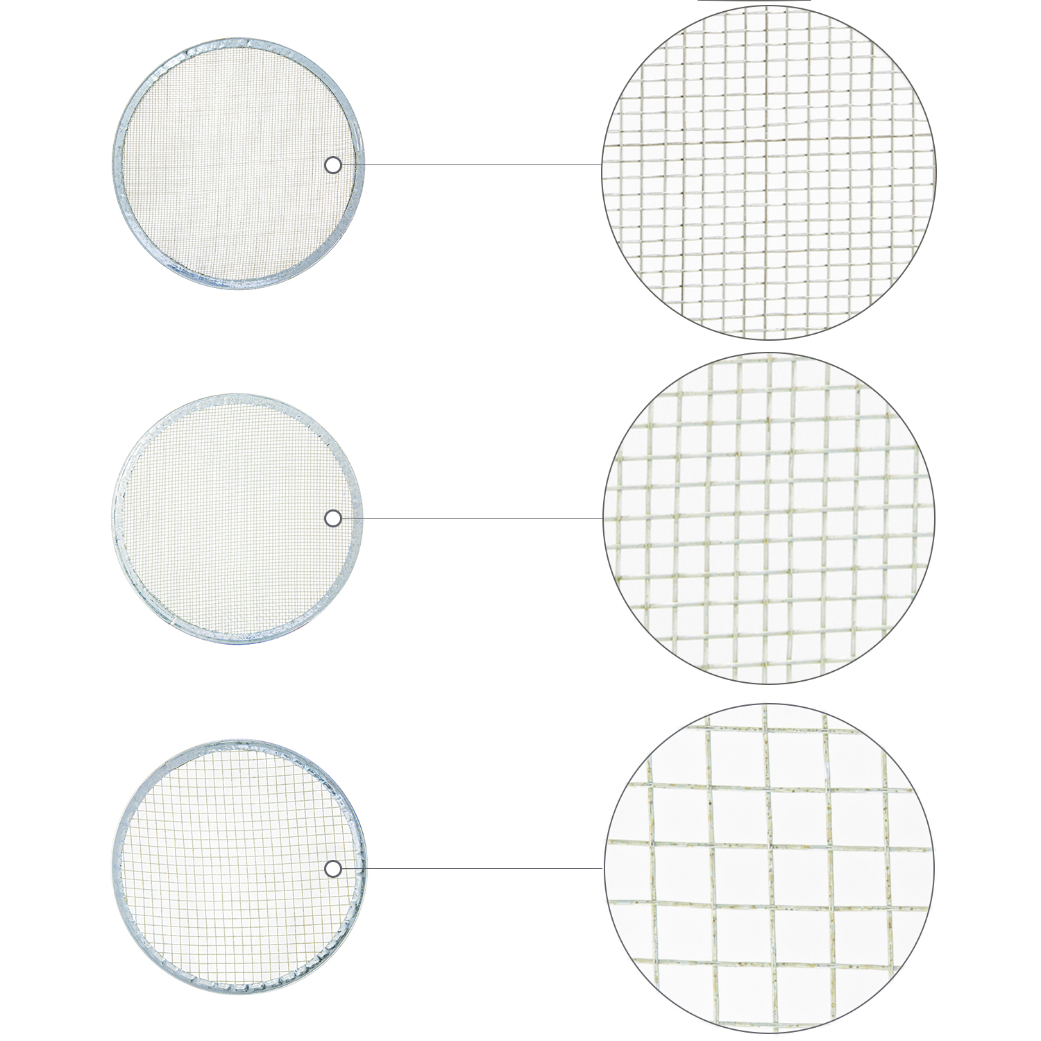 Harinero Tamizador Acero Inoxidable Ø 20 cm. Con 3 Mallas Intercambiables
