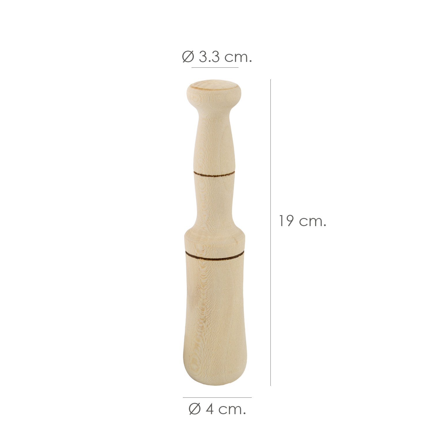 Mano Mortero Madera Oryx 19 cm.