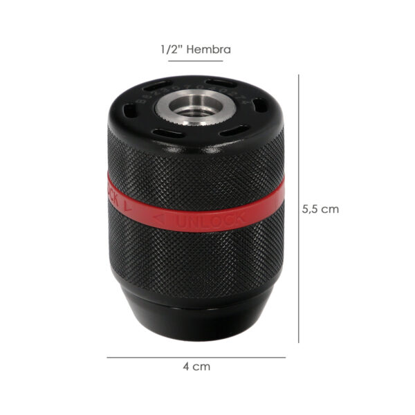 Portabrocas Sin Llave Metalico 1/2″ Hembra. Brocas Hasta Ø 13 mm. Mandril taladro