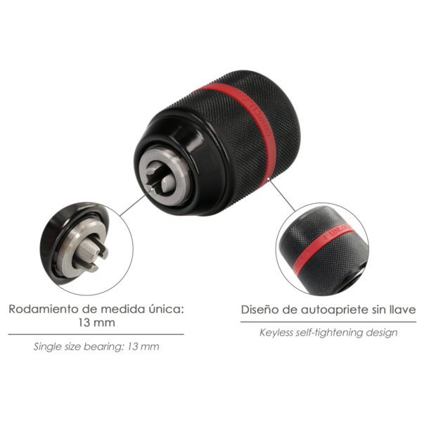 Portabrocas Sin Llave Metalico 1/2″ Hembra. Brocas Hasta Ø 13 mm. Mandril taladro