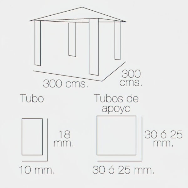 Pergola Papillon 3×3 Metros Plegable Aluminio