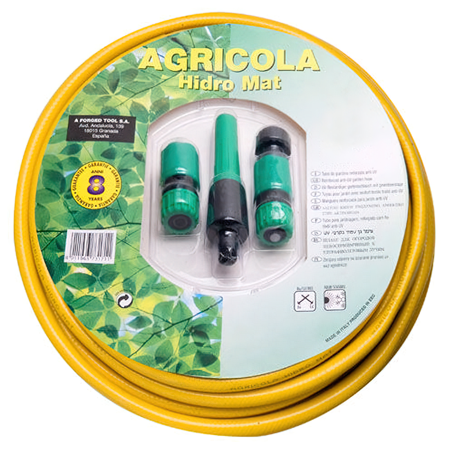 Manguera Jardin Hidro Mat Ø 15 mm. – 5/8″ Rollo 25 Metros Con Accesorios