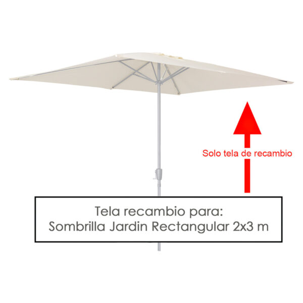 Tela Recambio Sombrilla De Jardin Rectangular 2×3 Metros (Saturnia)