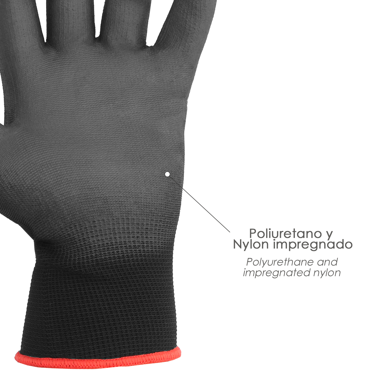 Guantes Poliuretano / Poliester Impregnado 6″ (Par)