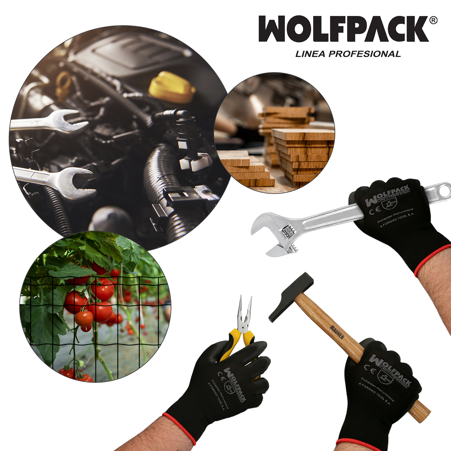 Guantes Poliuretano / Poliester Impregnado 6″ (Par)