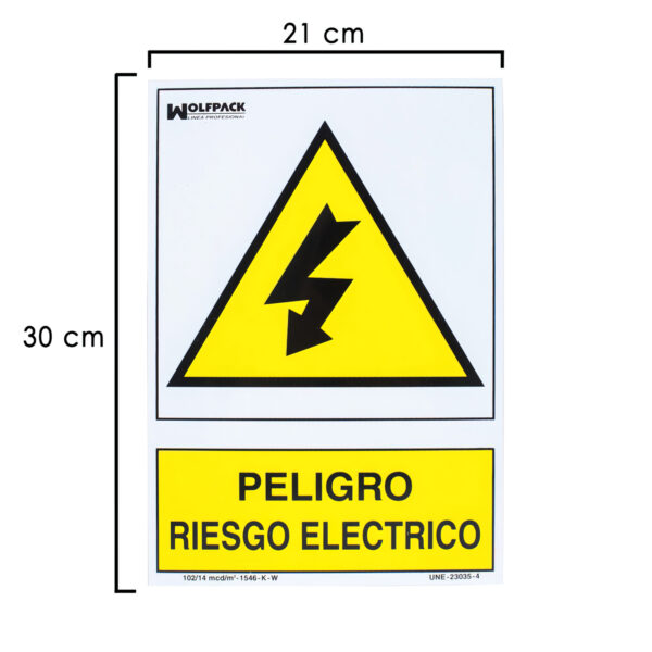 Cartel Peligro Electrico 30×21 cm.